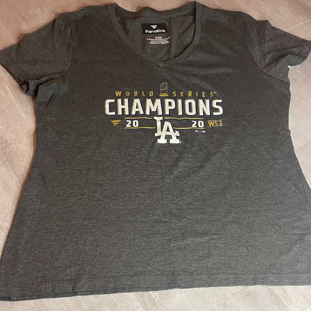 Fanatics Gray LA Dodgers 2020 World Series Champions T-Shirt